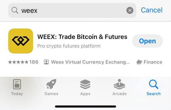 WEEX Download Guide for iPhone1.png